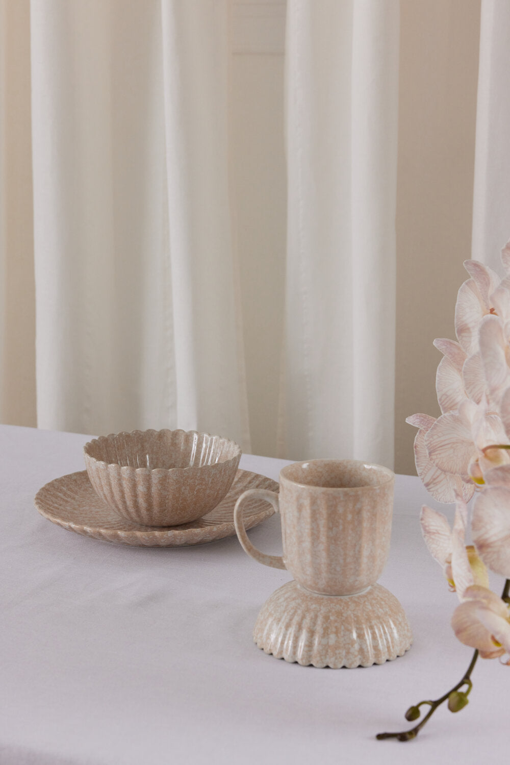 Clam krus m/hank - creme